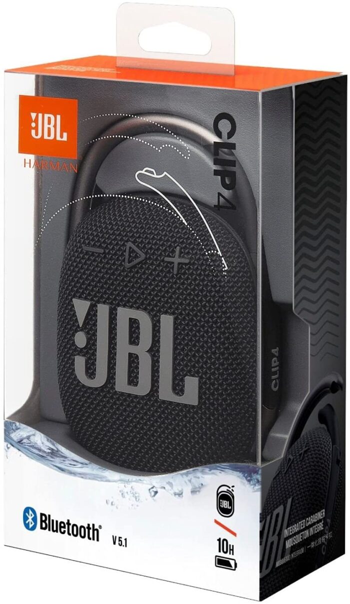 JBL Clip 4 Ultra-portable Speaker with Bluetooth, Built-in Battery, Waterproof and Dustproof Feature - Black - Image 4