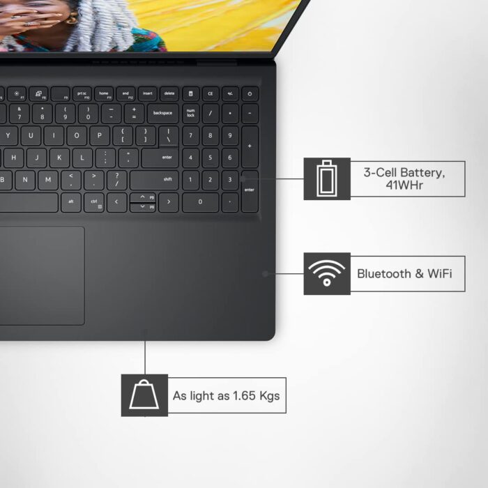 Dell Vostro 3520 Laptop - Intel Core i3-1215U, 8GB RAM, 256GB SSD, 15.6" FHD Display, Windows 10 Pro - Image 4