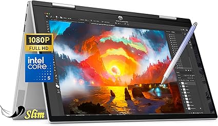 Hp Pavilion x360 14 Touchscreen 2-in-1 Laptop, Intel 10-Core 5 120U (Beats i7 1355U), 1080p IPS, Wi-Fi 6, Backlit KB, Windows 11