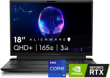 Alienware m18 R2 ● 14th Generation ● Intel Core i9-14900HX (24 Cores, 32 Threads, 36MB L3 Cache, 5.8GHz Max Turbo Frequency) ● 2TB SSD ● 32GB RAM (2x16GB) DDR5 5600MT/s ● 18" QHD+ (2560 x 1600) 165Hz 3ms, ComfortView Plus, NVIDIA G-SYNC + DDS, 100% DCI-P3, FHD IR Camera ● English US AlienFX RGB backlit (per-key) Alienware M Series Keyboard ● 8GB GDDR6 NVIDIA GeForce RTX 4070 ● Dark Metallic Moon ● Windows 11 Pro (New)
